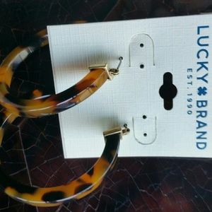 Lucky Brand Faux Tortise Shell Hoop Earrings